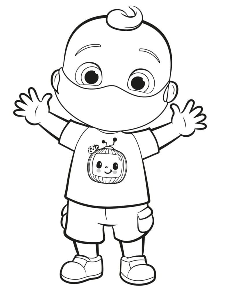 Desenho de Cocomelon Bonito para Colorir Pdf e Pintar