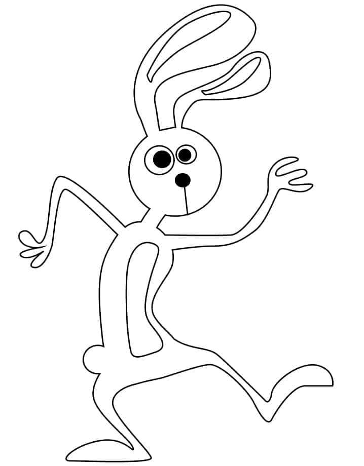 Desenho de Coelho Engraçado para Colorir e Pintar