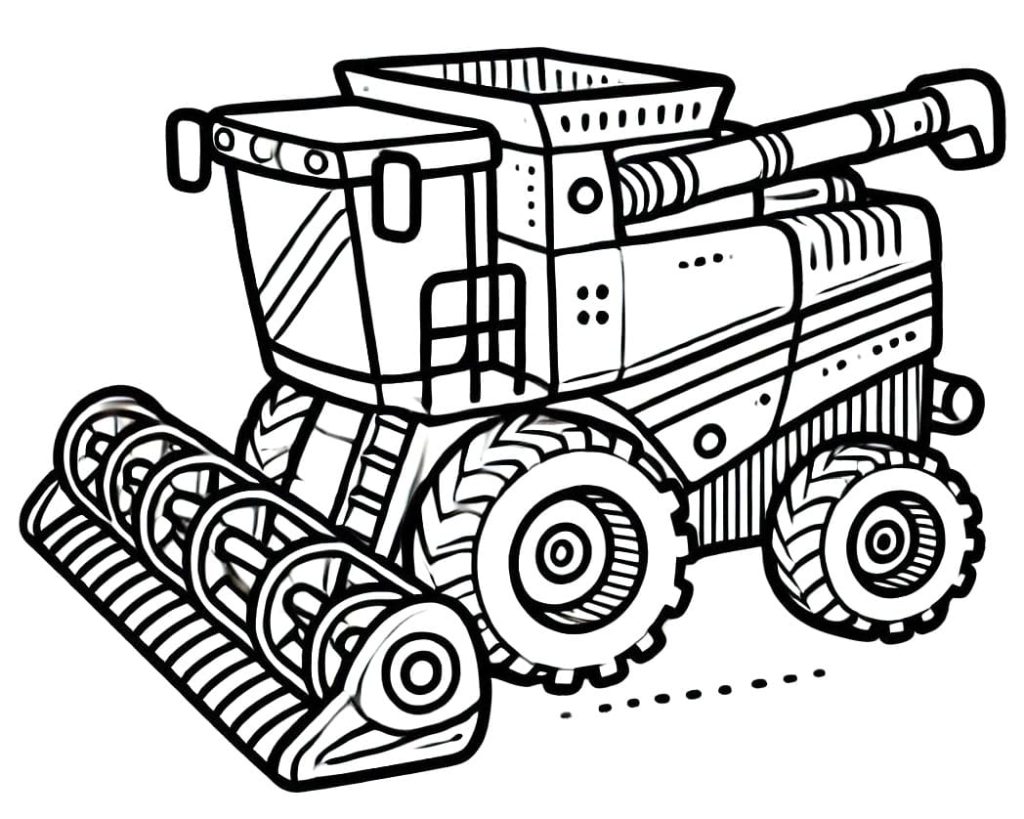 Desenho de Colheitadeira para Crianças para Colorir