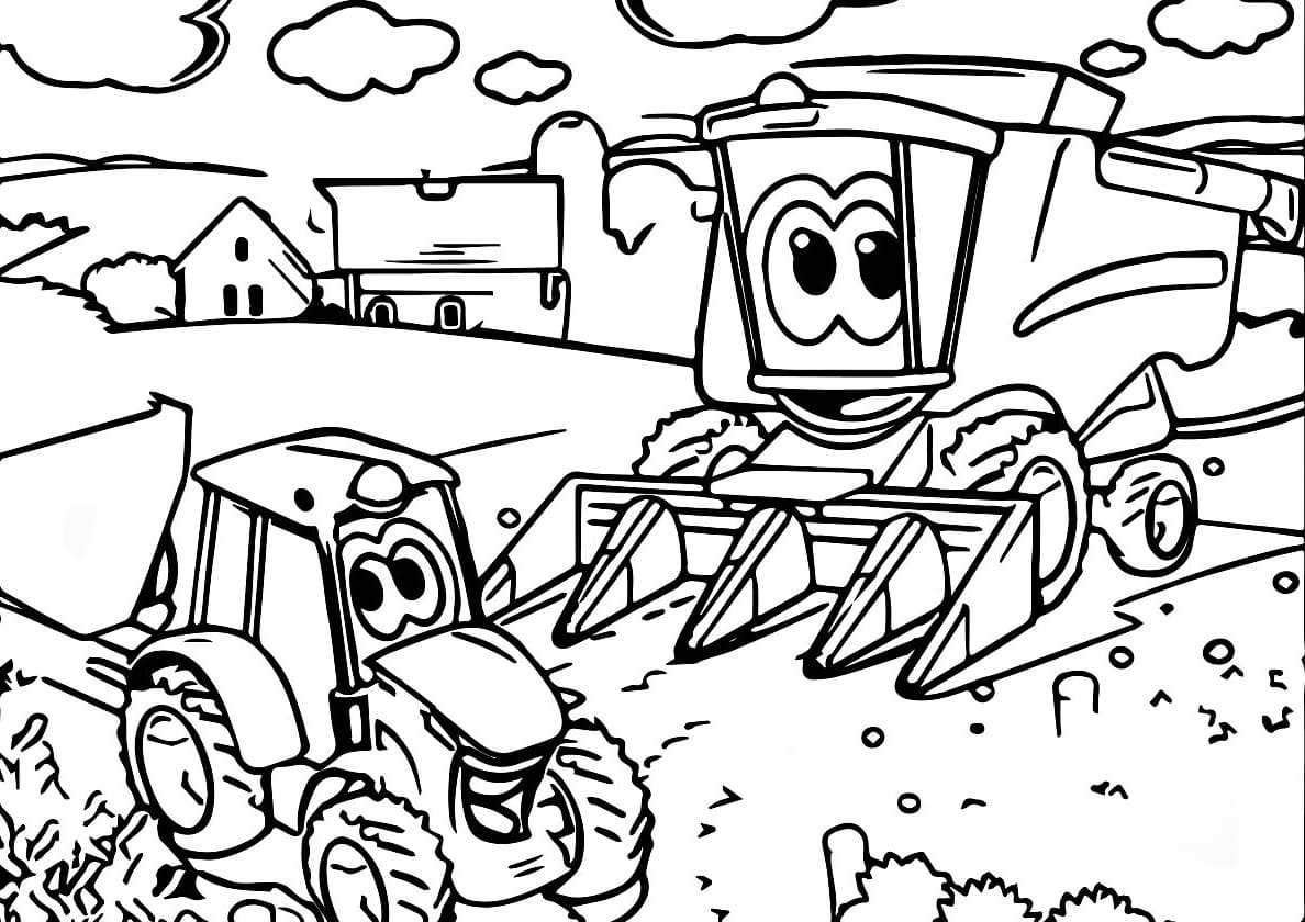 Desenhos de Colheitadeiras para Colorir