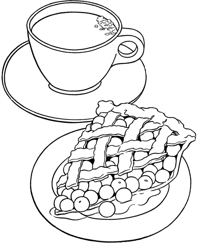 Desenho de Comida para Colorir Pdf e Pintar