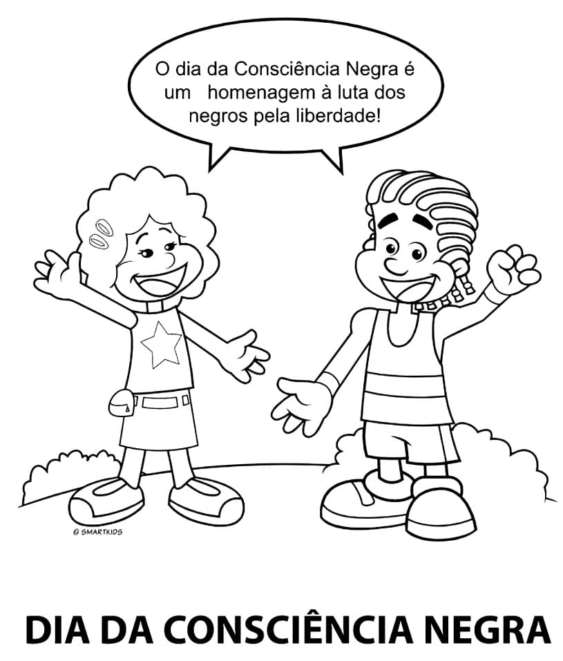 Desenho de Consciência Negra Grátis Pdf para Colorir e Pintar