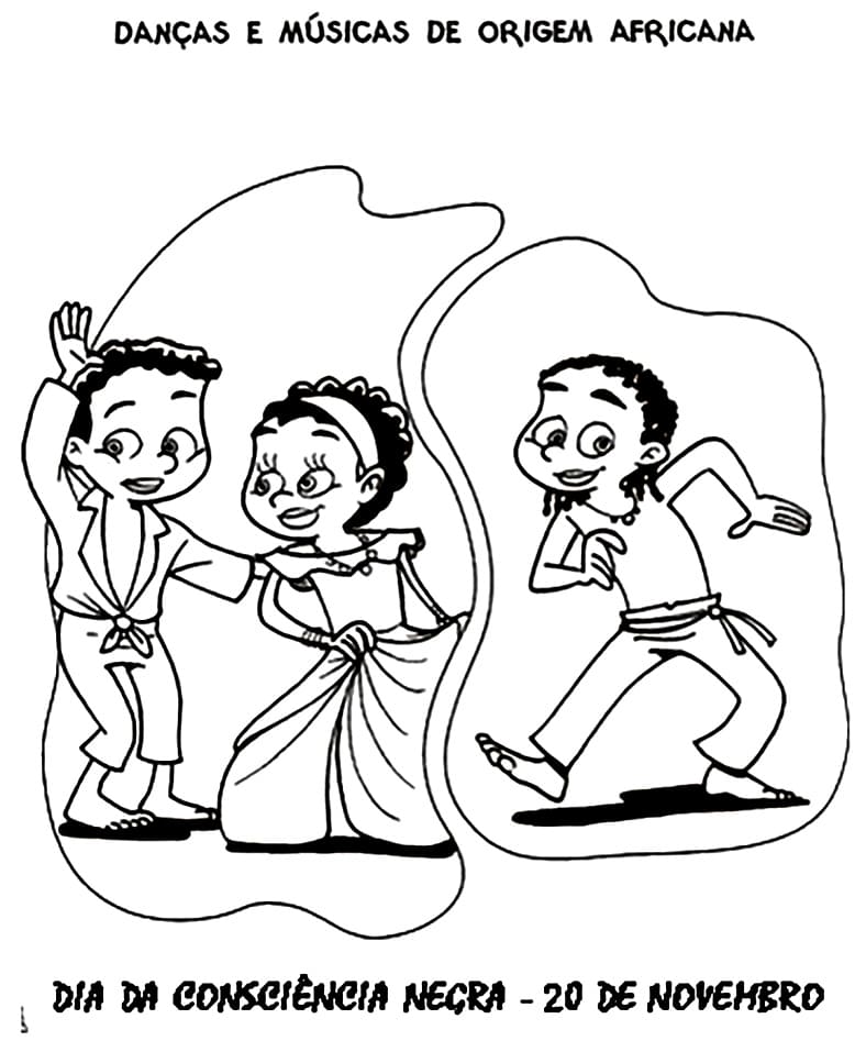 Desenho de Consciência Negra para Pintar Imprimivel