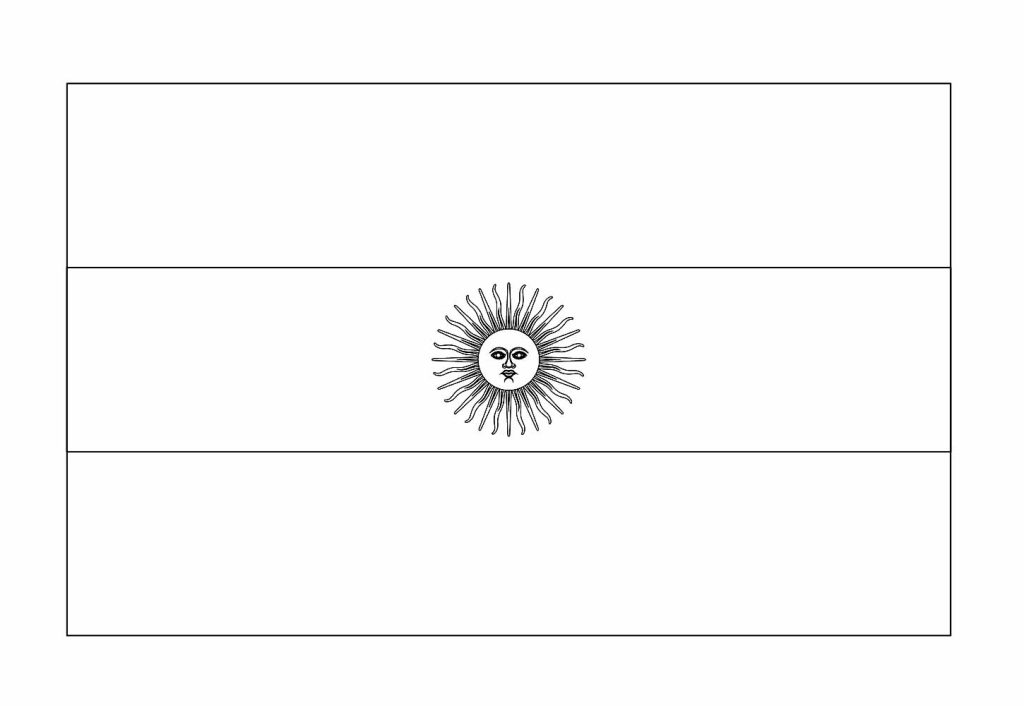 Desenho Bandeira Argentina Copa do Mundo para Colorir 1024×706