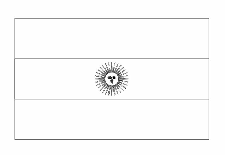 Desenho Bandeira Argentina Copa do Mundo para Colorir 768×530