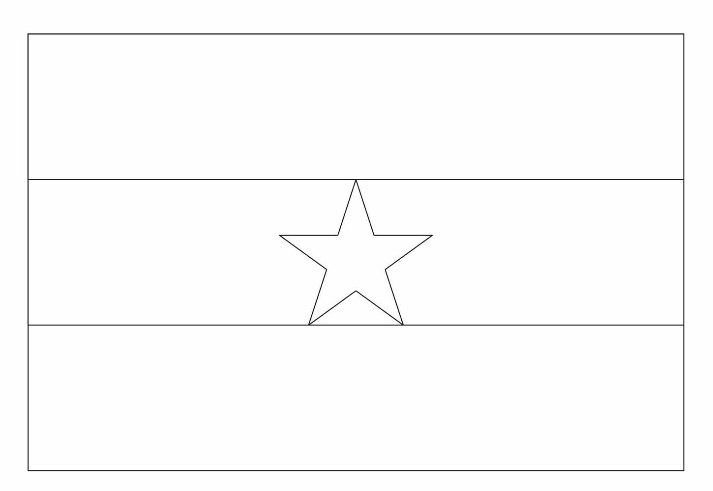 Desenho Bandeira de Gana da Copa do Mundo para Colorir e Pintar