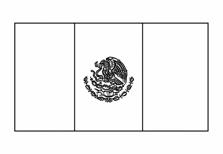 Desenho Bandeira do México da Copa do Mundo para Colorir 768×530