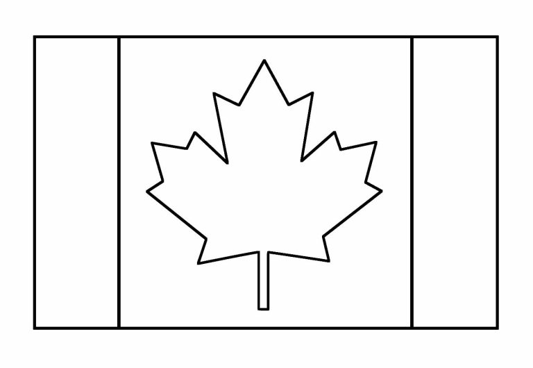Desenho da Copa do Mundo Bandeira Canadá para Colorir 768×530