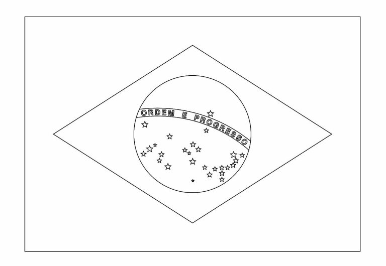 Desenho da Copa do Mundo Bandeira do Brasil para Colorir 768×530