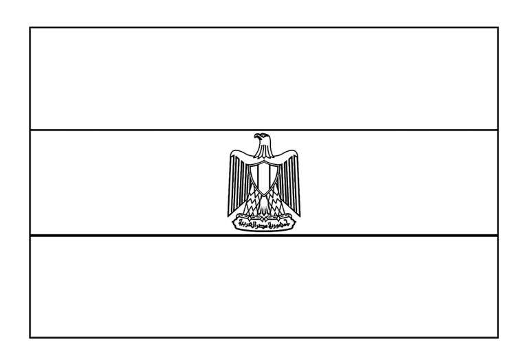 Desenho da Copa do Mundo Bandeira do Egito para Colorir 768×530