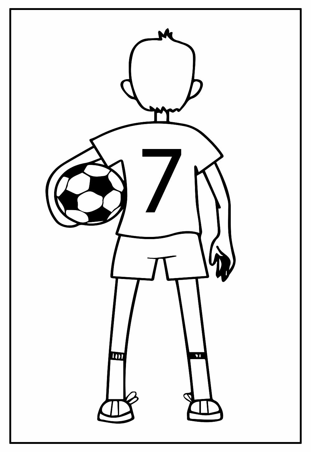 Desenho da Copa do Mundo Camisa Sete para Colorir e Pintar