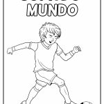 Desenho da Copa do Mundo Jogador Correndo para Colorir 150×150