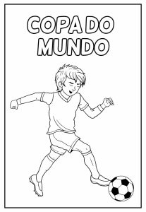 Desenho da Copa do Mundo Jogador Correndo para Colorir 207×300