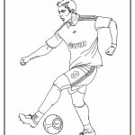 Desenho da Copa do Mundo Jogador Fazendo Pedalada para Colorir 150×150