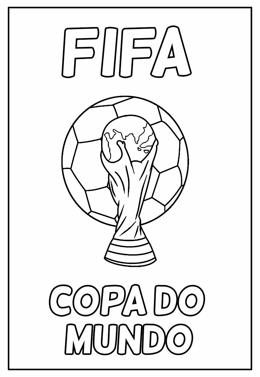 Desenho da Copa do Mundo para Colorir 26 e Pintar