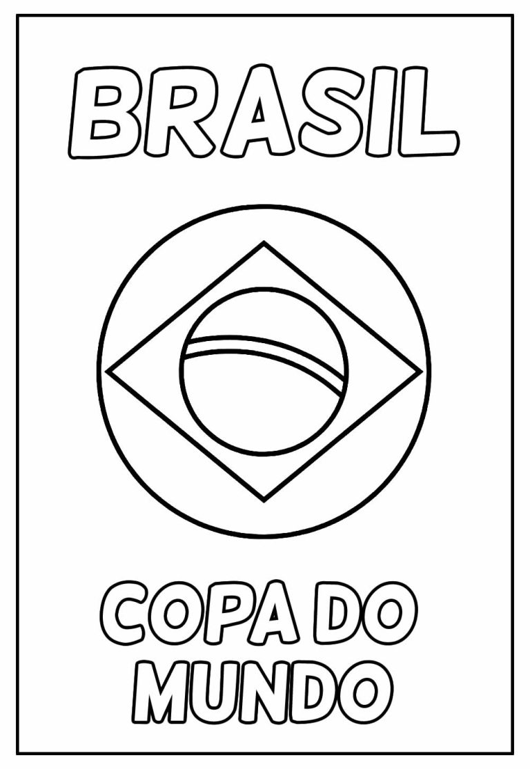 Desenho do Brasil na Copa do Mundo para Colorir 768×1114