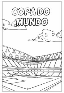 Desenho em Pdf Estádio da Copa do Mundo para Colorir 207×300