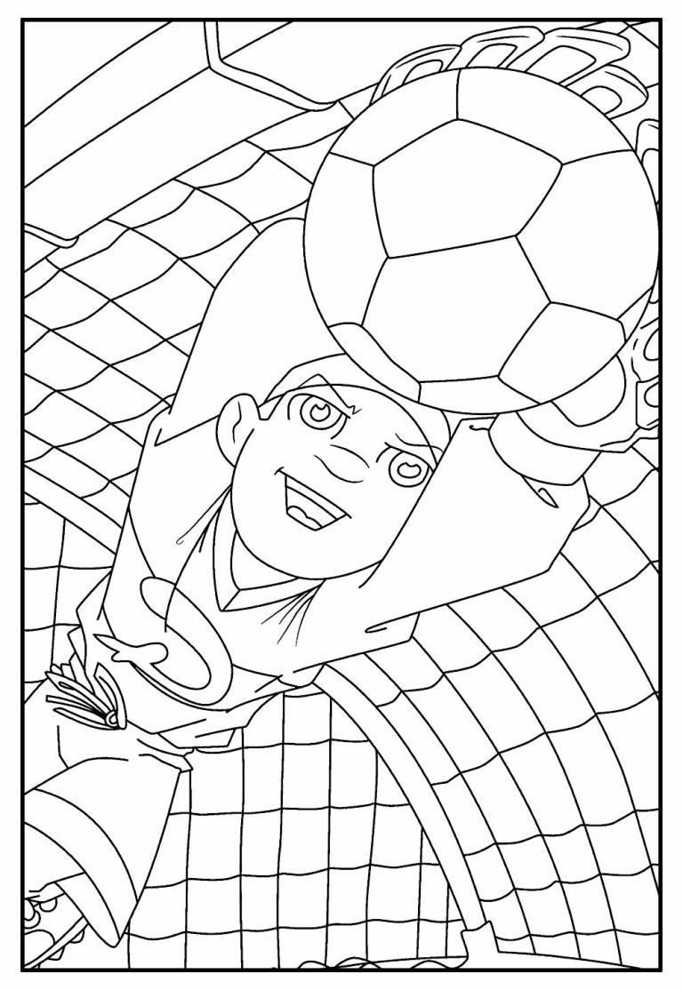 Desenho Goleiro Incrível da Copa do Mundo para Colorir 768×1114