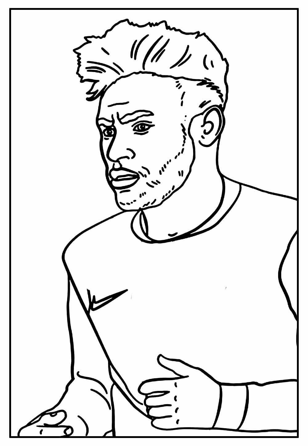 Desenho Imprimivel Jogador Famoso da Copa do Mundo para Colorir e Pintar