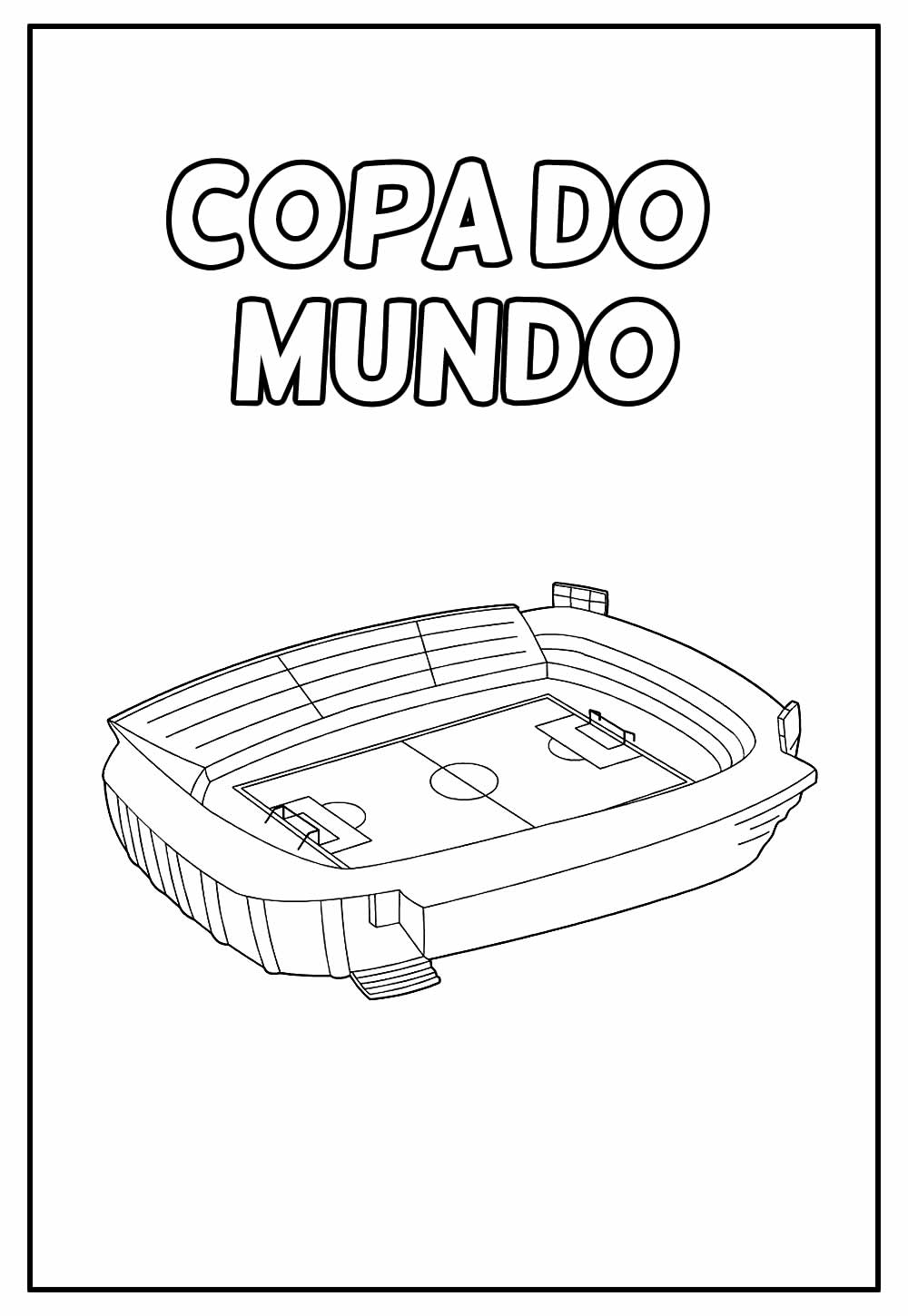 Desenho Simples de Estádio da Copa do Mundo para Colorir Grátis e Pintar