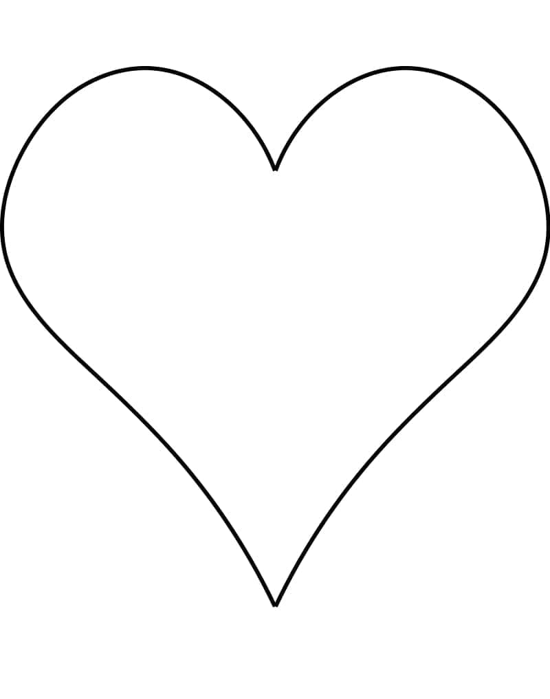 Desenho de Coração Fácil para Colorir e Pintar