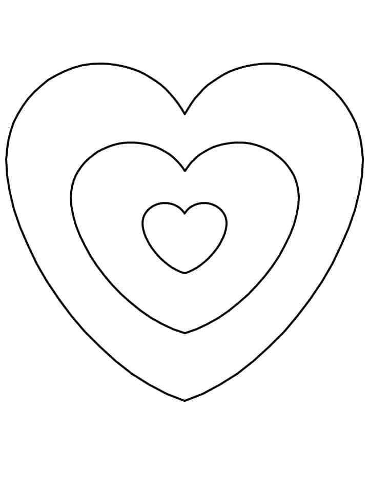 Desenho de um Coração Fácil para Colorir e Pintar