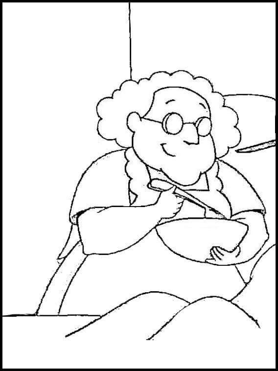 Desenho da Muriel Bagge Cozinhando para Colorir e Pintar