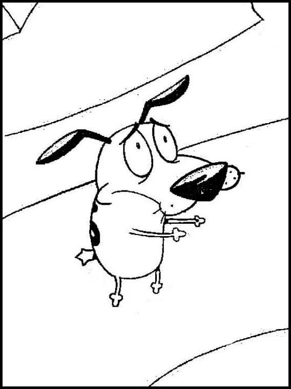 Desenho de Coragem o Cão Covarde Detalhado para Colorir Pdf e Pintar