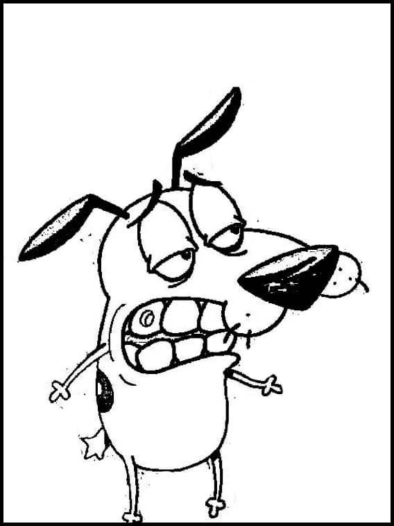 Desenho de Coragem o Cão Covarde Grande para Colorir Pdf e Pintar
