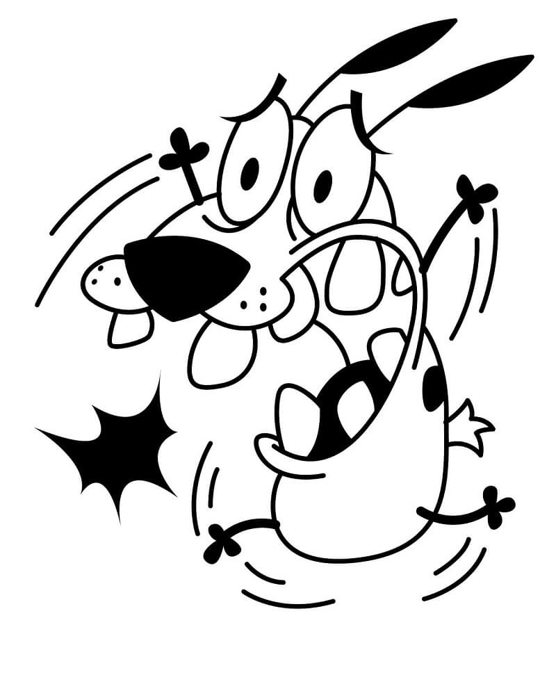 Desenho de Coragem o Cão Covarde para Pintar Giz de Cera