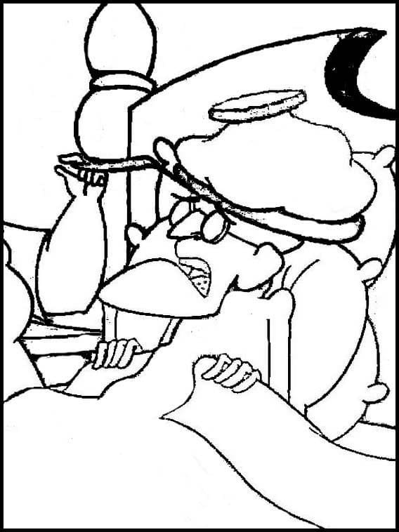 Desenho de Eustace Bagge Deitado para Dormir para Colorir e Pintar