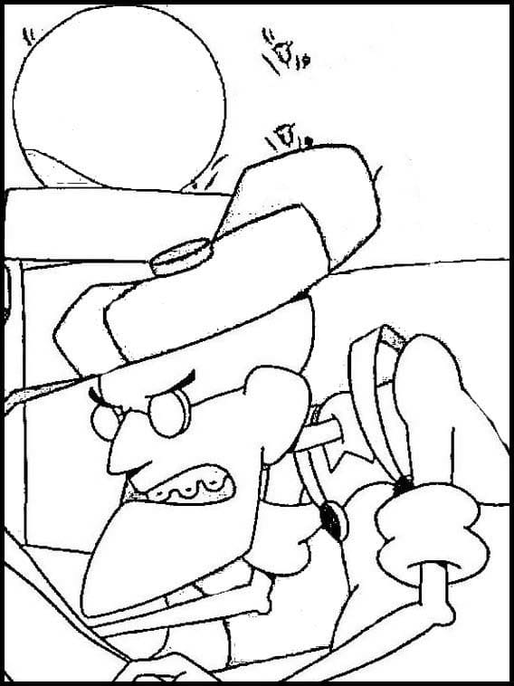 Desenho de Eustace Bagge Irritado para Colorir e Pintar