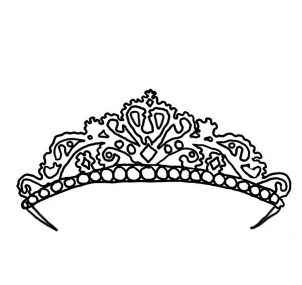 Desenho de Corôa Fofa para Colorir Pdf e Pintar