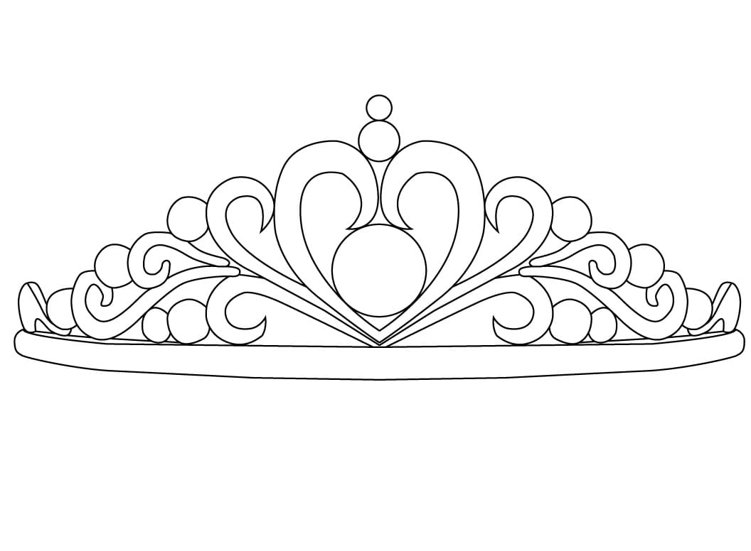 Desenho de Corôa Simples para Imprimir Lápis de Cor e Pintar