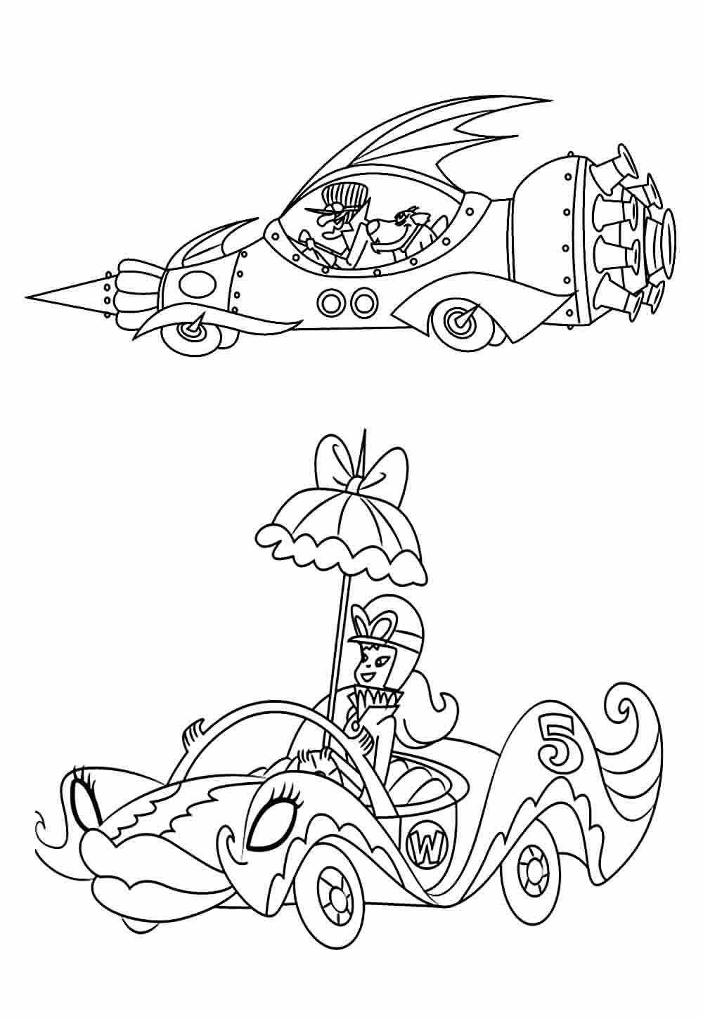 Desenho de Corrida Maluca Engracada para Pintar Giz de Cera