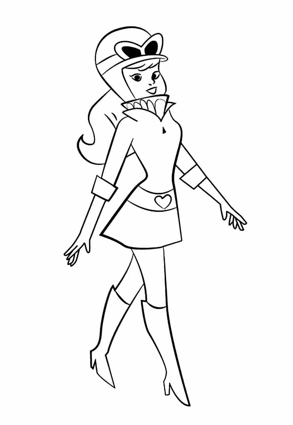 Desenho de Corrida Maluca Penélope Charmosa para Colorir e Pintar