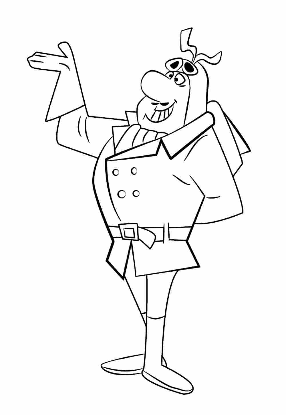 Desenho de Corrida Maluca Simples para Imprimir Lápis de Cor e Pintar