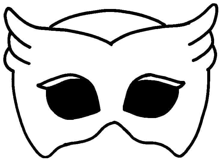 Desenho de Máscara de Corujita para Colorir