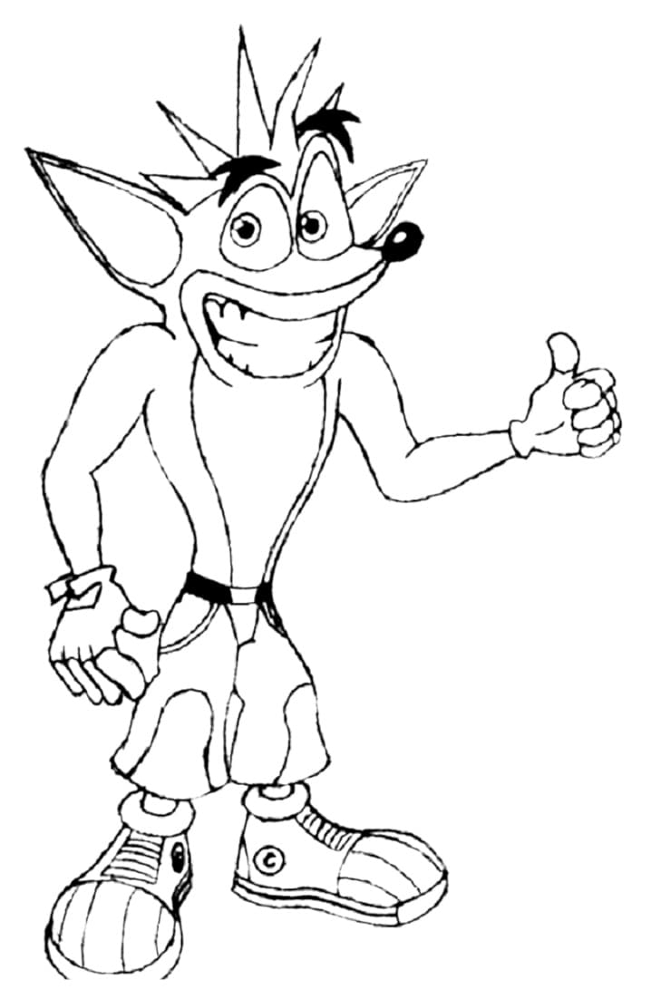 Desenho de Crash Bandicoot Playstation para Colorir e Pintar