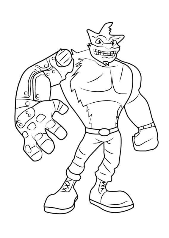 Desenho de Crunch Crash Bandicoot para Colorir e Pintar