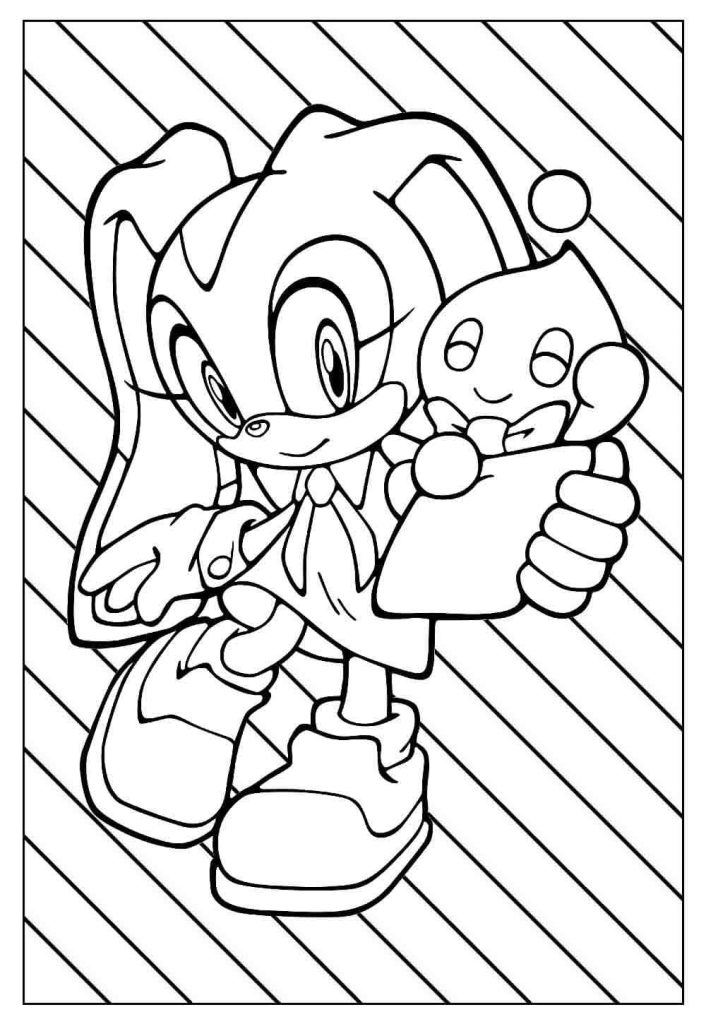 Desenho de Sonic Cream The Rabbit para Colorir