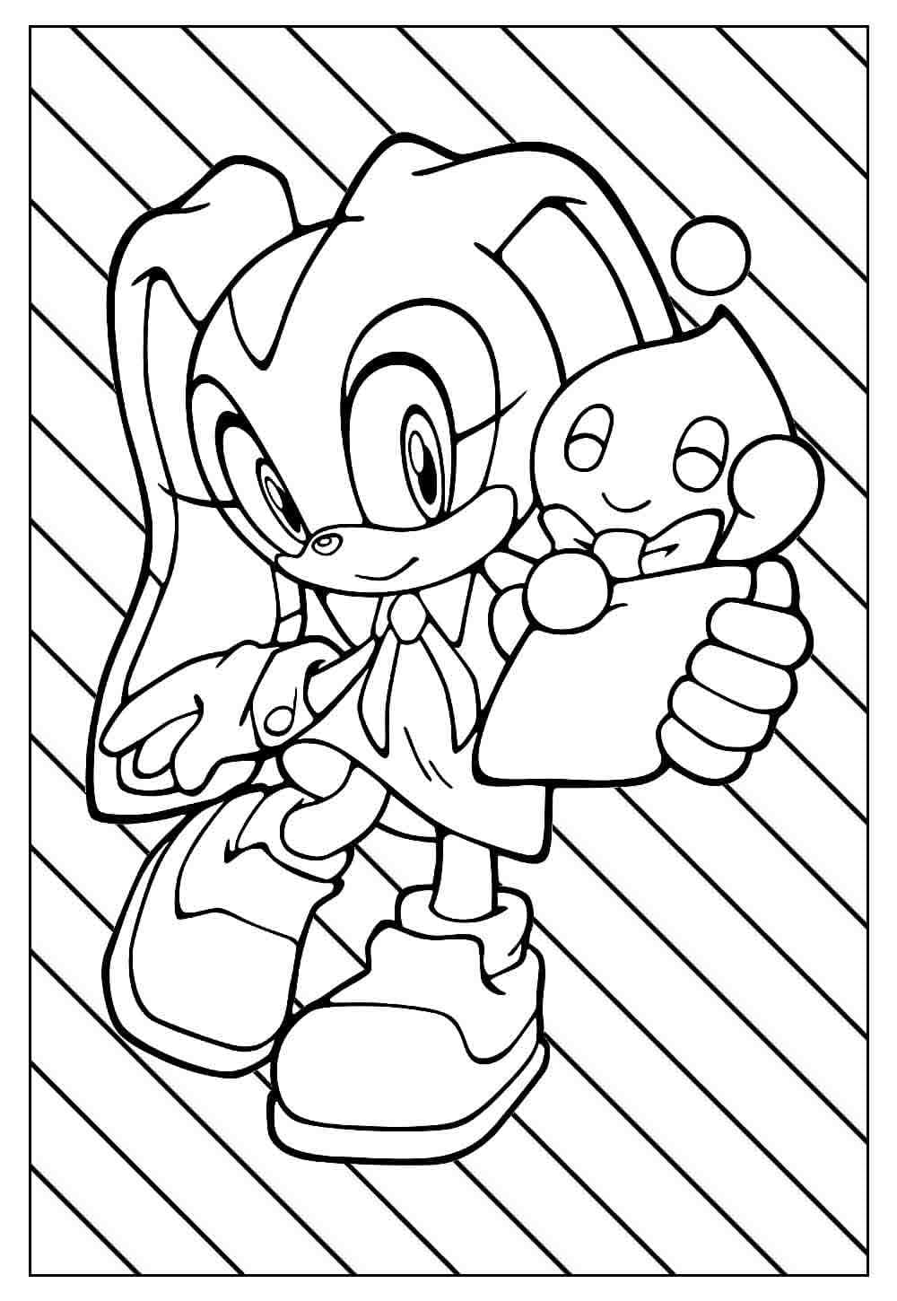Desenho de Sonic Cream The Rabbit para Colorir