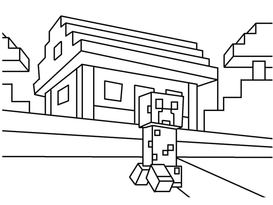 Desenho de Creeper Imprimivel para Crianças para Colorir