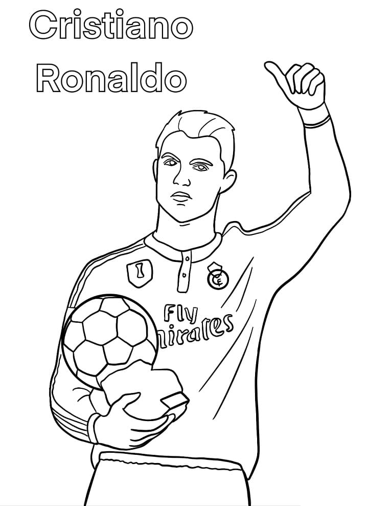 Desenho de Cristiano Ronaldo Bonito para Colorir Pdf e Pintar