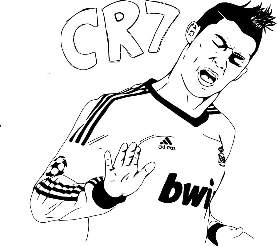 Desenho de Cristiano Ronaldo Imprimivel Download e Pintar