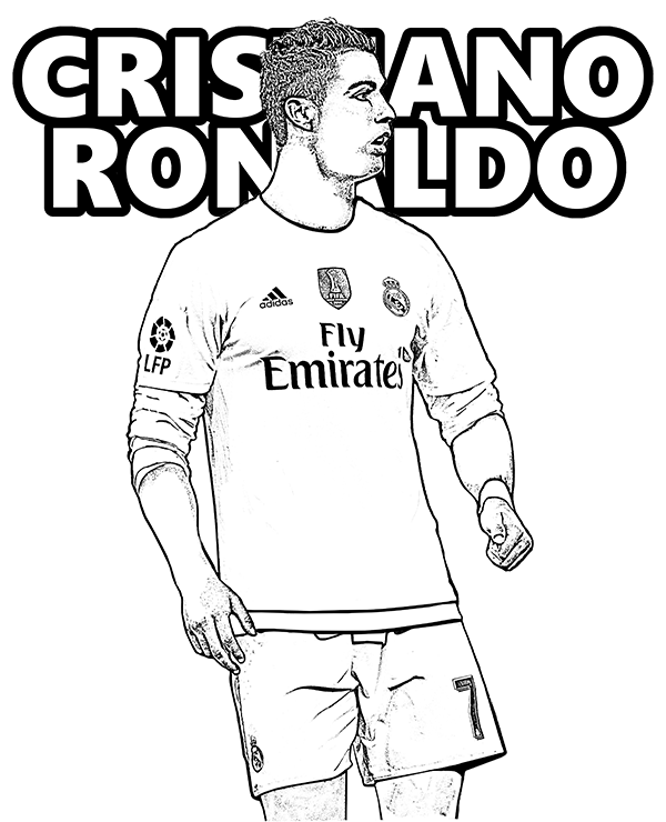 Desenho de Cristiano Ronaldo para Colorir Pdf e Pintar