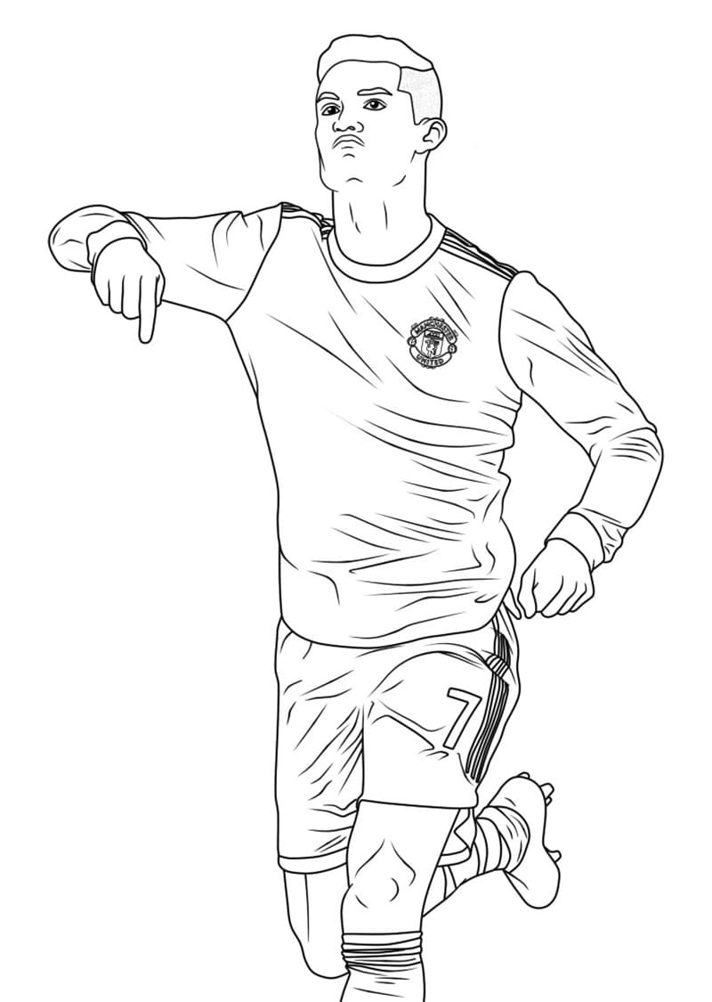 Desenho de Foto de Cristiano Ronaldo para Colorir e Pintar
