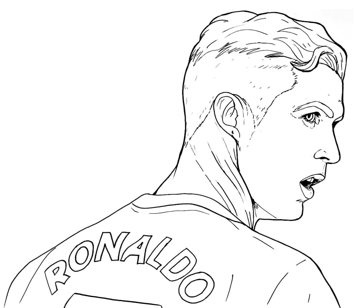 Desenho de Imagem de Ronaldo para Colorir e Pintar
