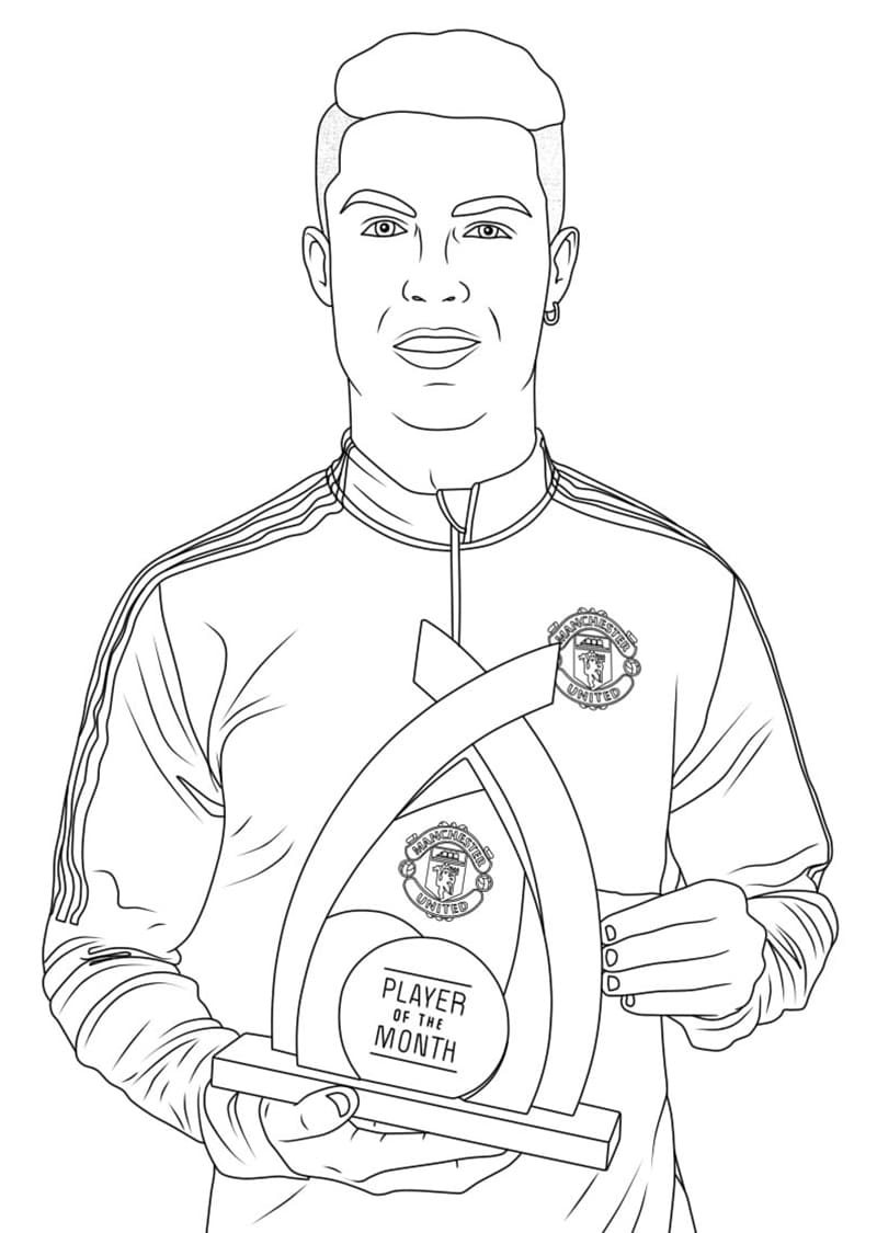 Desenho de Incrível Cristiano Ronaldo para Colorir e Pintar