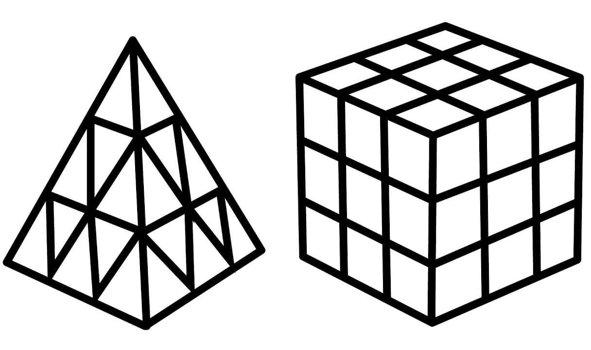 Desenhos de Cubo Magico para Colorir